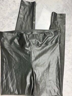Koral Shiny Black High-Rise Faux Leather Leggings